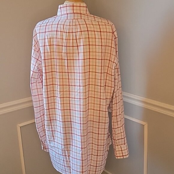 TOM JAMES EXECUTIVE COLLECTION Hand Tailored Plaid Windowpane Office Dress Shirt - Picture 3 of 10